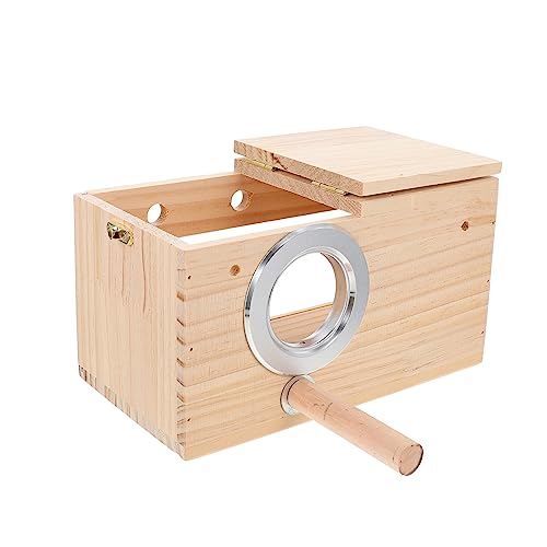 Yardwe Dekoratives Vogelhaus Holznistkasten Haushaltsvogel Nest Papagei Accessoire Yardwe Dekoratives Vogelhaus Holznistkasten Haushaltsvogel Nest Papagei Accessoire von Yardwe