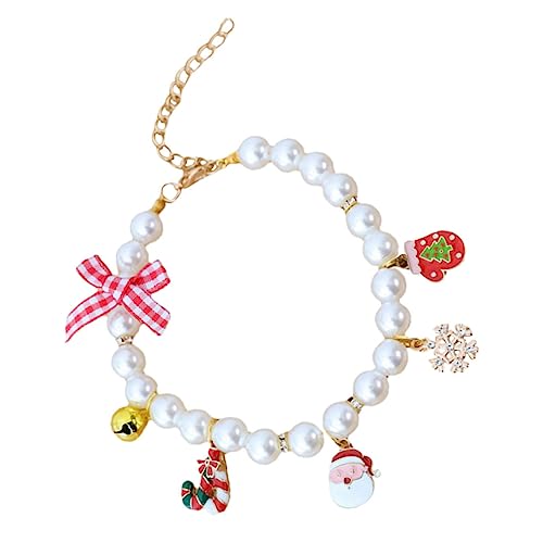 Yardwe Delikates Hundehalsband mit Glöckchen Verschleißfestes Katzenhalsband aus Langlebigem Material Niedliches Welpenhalsband Verstellbar für Festliche Anlässe und Partys von Yardwe