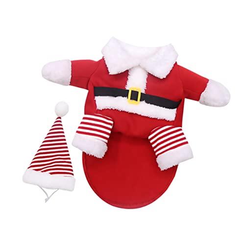 Yardwe Dog Xmas Costume Set Wärmende Lustige Hundekleidung Niedlicher Hundemantel für Kleine Hunde Weihnachtliche Tierumhang Bequem und Langlebig für Kalte Tage von Yardwe