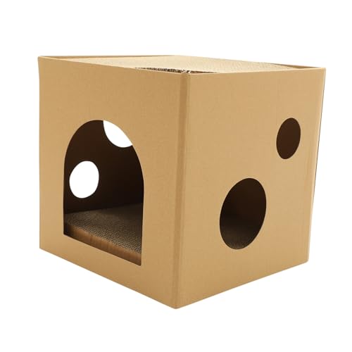 Yardwe Doppellagiges Katzenkratzhaus Aus Wellpappe Katzenkratzspielzeug Für Kätzchen Und Kratzen Design Natürlicher Für Drinnen Und Draußen Yardwe Doppellagiges Katzenkratzhaus Aus Wellpappe Katzenkratzspielzeug Für Kätzchen Und Kratzen Design Natürlicher Für Drinnen Und Draußen von Yardwe
