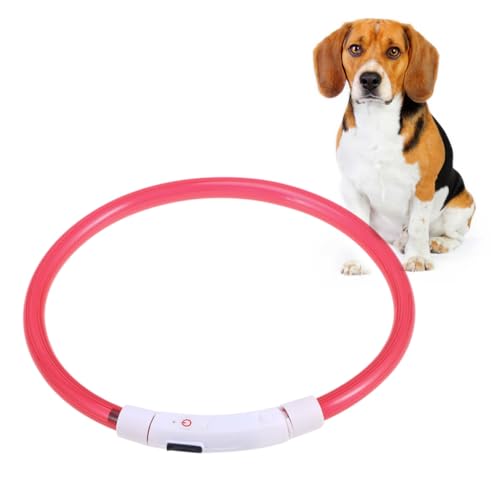Yardwe USB-Halsband für Haustiere Haustier leuchtendes Halsband Hund blinkendes Halsband Blinkendes Halsband für Haustiere USB-Kragen Haustier Hundehalsband LED Leuchtender Kreis rot von Yardwe