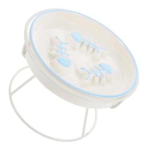 Yardwe Ergonomische Langsame Futterstation mit Eisenständer Hochgestellter Futternapf für Kleine Haustiere zur Gesunder Essgewohnheiten von Yardwe