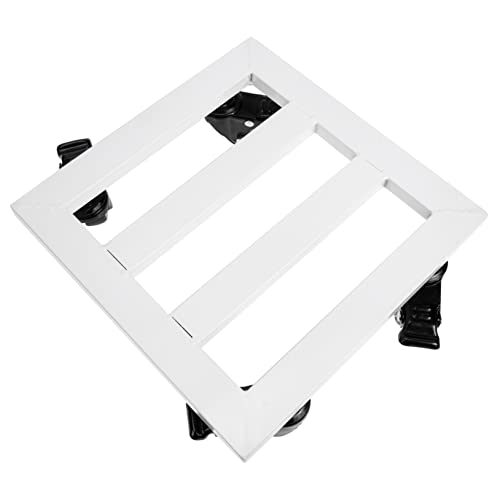 Yardwe Garten blumentopf Basis Samen Abgestuft Pflanzenständer im Freien Pole blumenkübel untersetzer blumentopfuntersetzer Pflanzenwagen mit Rädern beweglicher Pflanzenständer Eisen Weiß von Yardwe