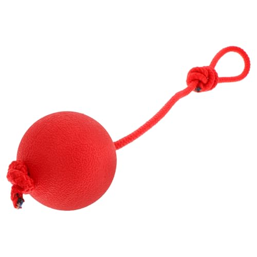 Yardwe Gummiball mit Schnur Elastisches Kauspielzeug für Welpen für Training und Outdoor Spiele Rot Zufällige Farbe von Yardwe