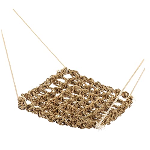 Yardwe Hängemattenspielzeug Geckos-hängematte Dreieckige Reptilienhängematte Bett Bartagame Hängematte Bartagame Hängematte Seegras Faser Light Brown von Yardwe
