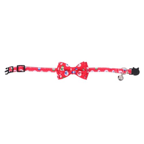 Yardwe Haustierhalsband Katze Fliege Urlaub Rot Schneemann Glocke Halsband Haustier Party Zubehör von Yardwe