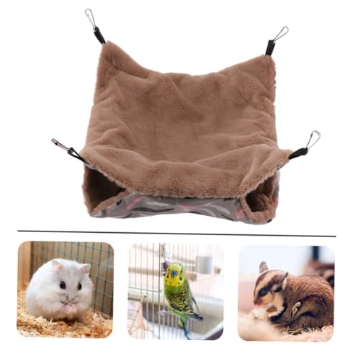 Yardwe Hamster Hängematte Kleine Tierhöhle Kleines Tier Hängen Winterzubehör Haustier-Hamster-hängematte Plüsch Hängematte Hamsterkäfige Igel Bett Haustierbett Verdicken Kaninchen Plüsch von Yardwe