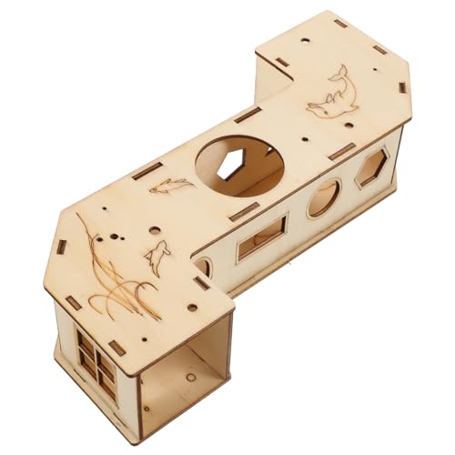 Yardwe Holz Tunnel Rohr Hamster Meerschweinchen Käfig Hideout Röhren Spielzeug Für Kleintierkäfig Rückzugsort Für Hamster Und Meerschweinchen von Yardwe