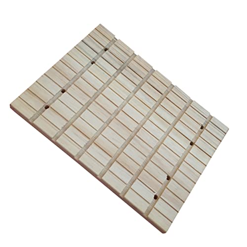 Yardwe Kratzbrett Aus Naturholz Für Haustiere Hamster Schleifspielzeug Krallen Kratzbrett Beige Rillen Für Haustierkäfig von Yardwe