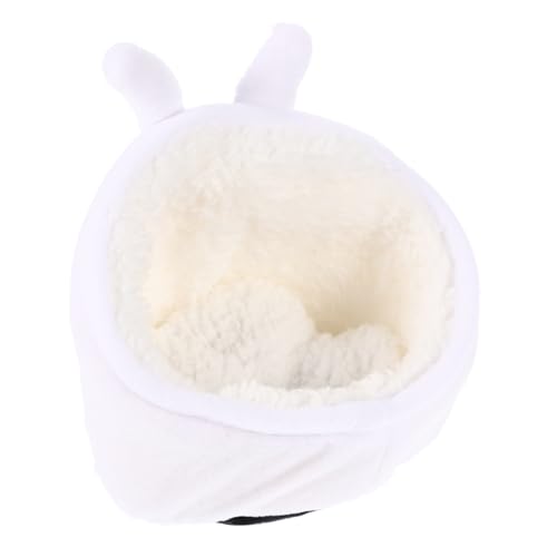 Yardwe Hamster Rasthaus hamsterbett kuschelhöhle Tierbettchen Haustierversteck Hamsterversteck Meerschweinchenvlies Plüsch Hamsternest klein Haustiere Tragbares Hamsterhaus Innenbett Weiß von Yardwe