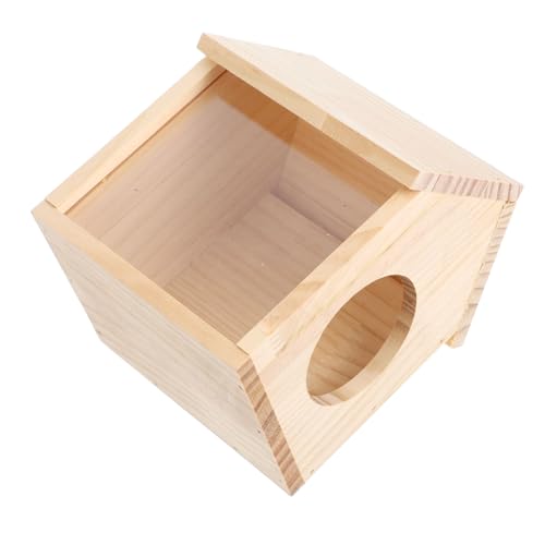 Yardwe Hamster Spielplattform aus Holz Multifunktionales Futter und Abnehmbares Hamsterhaus Sicheres Tierschloss für Kleintiere Leicht zu Reinigen und Tragbar von Yardwe