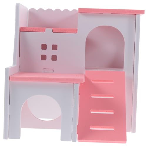 Yardwe Hamster Villa Nest Plattform Spielhaus Versteck Hamster- winzig Aber Hamsterhaus Hamsterversteck für Kleintiere Versteck Hamsterhaus Hamsterhäuser PVC Rosa von Yardwe