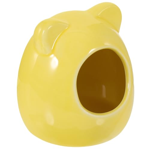 Yardwe Hamster hamsterspielzeug Hamster Versteckplatz Hamster Keramik Unterschlupf Hasenversteck Meerschweinchenhaus Heu Hamsternetz aus Keramik Sommerhamsterversteck Yellow von Yardwe