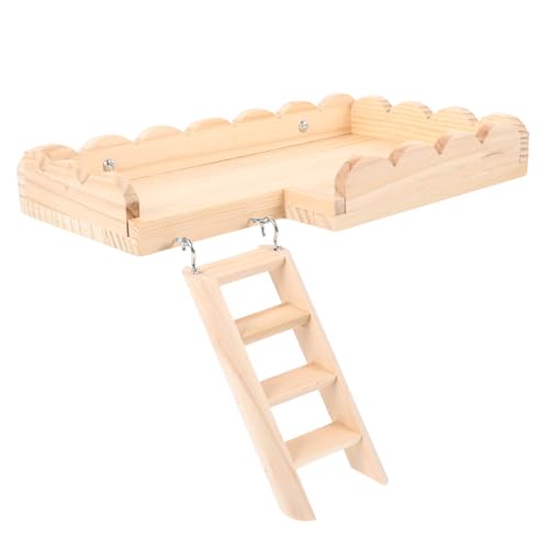 Yardwe Stabile Meerschweinchenplattform Hamsterspielzeug Mit Leiter Und Kletterbrett von Yardwe