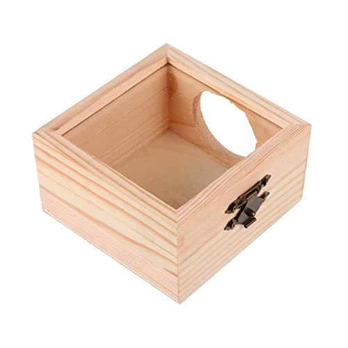 Yardwe Hamster Schlafnest aus Holz Geruchlos Atmungsaktiv für Hamster Igel Kleintiere Langlebig und Vielseitig als Versteck und Spielplatz von Yardwe