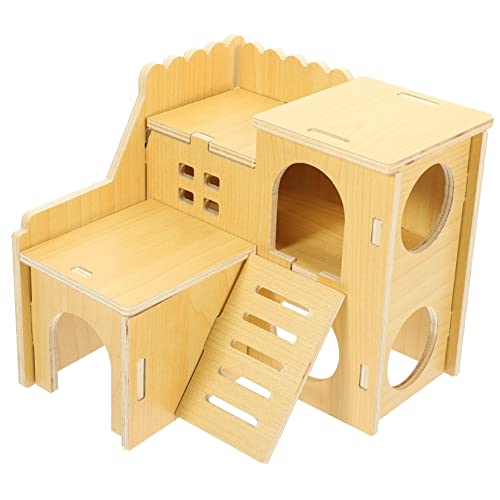 Yardwe Hamster Holzhaus Mit Zwei Etagen Gemütliches Versteck Und Kletterspielzeug Für Zwerghamster Gerbils Und Andere Kleintiere Langlebig Und Sicher Für Spiel Und Ruhe von Yardwe