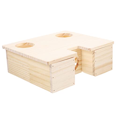 Yardwe Holz Hamster Lebensraum Fenster Dekorative Meerschweinchen Nest Multi-funktionale Haustier Spielzeug von Yardwe