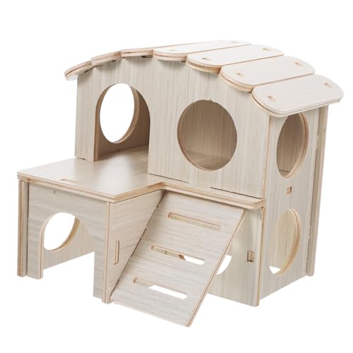 Yardwe Mehrere Kammern Haus Aus Holz Für Hamster Als Versteck Und Schlafplatz Für Kleine Haustiere Geeignet Für Hamsterkäfige von Yardwe