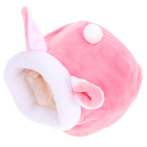 Yardwe Hamsternest Abs Hamster -versteck Einhorn-Hamster-höhle Futterspender Stall Bett Einhorn-meerschweinchen-zubehör Zwerghasenkäfig Drinnen Mini Chinchilla Heu Baumwolle Rosa von Yardwe