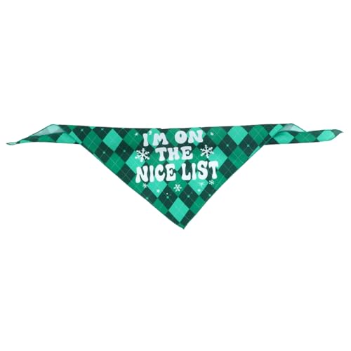 Yardwe Haustier Bandana Weihnachten Polyester Hundehalstuch Im Grünen Karodesign Waschbar Für Katzen Als Festliche Dekoration von Yardwe