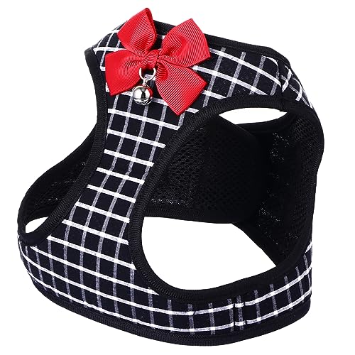 Yardwe Haustier Geschirr für klein süßes Geschirr Welpe Seil Hund Ausbildung pet Supplies haustierbedarf cat Leash Tierzubehör Tiergeschirr Hundegeschirr Bowknot-Hundeweste Acryl Black von Yardwe