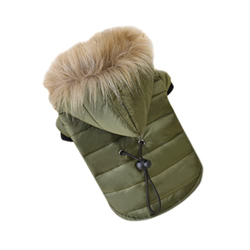 Yardwe Haustier Winter Daunenmantel Für Kleine Und Mittlere Warmer Kapuzenpullover Militärgrün Hundekleidung Für Outdoor Aktivitäten Bequem Und Pflegeleicht von Yardwe