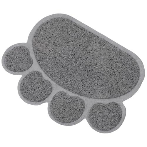 Yardwe Haustier-futterunterlage Katzentoilettenmatte Pfoten-Design Nicht Streuender Teppich Türteppich Vordertürmatten Grau von Yardwe