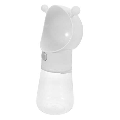Yardwe Haustier tragbarer Wasserbecher Wasserspender für Welpen Hund wasserflasche Reiseflasche für Hunde Wasserbecher für Haustiere im Freien Hundereisen Accessoires PVC Weiß von Yardwe