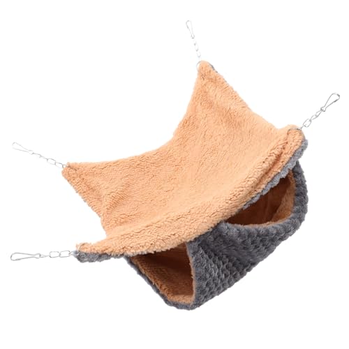Yardwe Hängematte Für Kleintiere Haustierkäfig Hängebett Warmes Meerschweinchennest Rattenhängematte 34x34 cm Grau Stabil von Yardwe