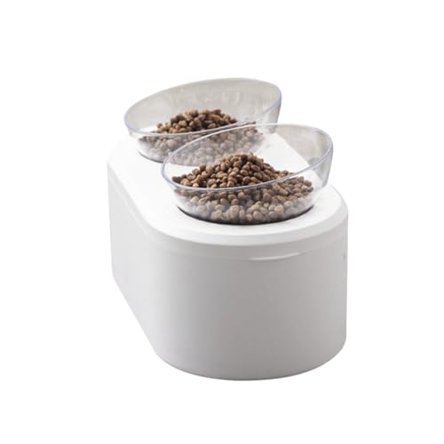 Yardwe Oblique Mouth Katzenfutter Schüssel Verstellbarer Futternapf Für Katzen Und Hunde rutschfeste Basis Bpa-freies Material Für Futter Und Wasser Weiß von Yardwe