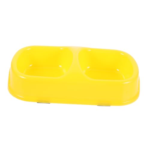 Yardwe Haustiernapf pet Supplies pet Bowl Dispenser näpfe Katzen trinkhut Hunde Schüssel Spender Katzenfutter doppelt Dual Futterautomat für Welpen Rutschfester Welpennapf Plastik Yellow von Yardwe