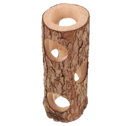 Yardwe Holz Tunnel Spielzeug Für Hamster Meerschweinchen Und Kaninchen Kauspielzeug Mit Röhren Für Kleintiere Natürliche Verstecklösung Für Haustierkäfige von Yardwe