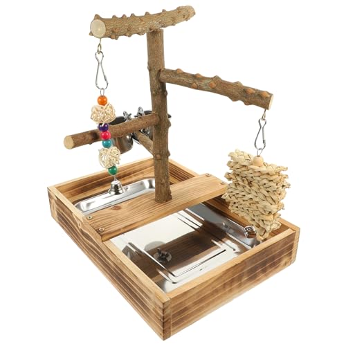 Yardwe Holz Vogelstand Für Papageien Robuste Und Verschleißfeste Sitzstange Für Wellensittiche Und Nymphensittiche Interaktives Spielzeug Für Vögel Hochwertige Vogelzubehör Für von Yardwe