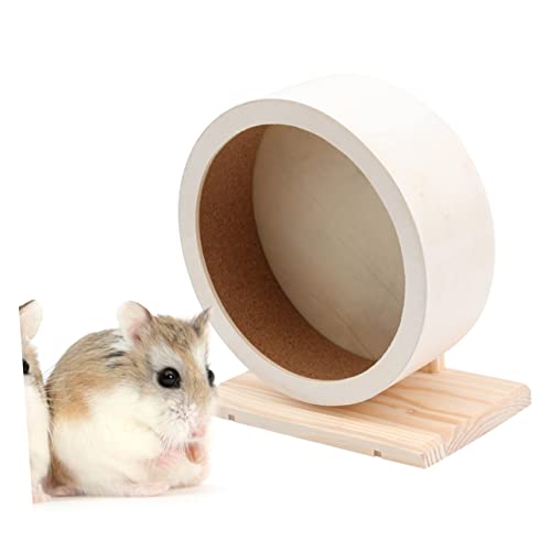 Yardwe Holz Laufrad Für Kleintiere Geräuschloses Übungsrad Aus Massivem Holz Für Hamster Mäuse Und Chinchillas Fördert Gesunde Bewegung Und Sorgt Für Spaß Beim Spielen von Yardwe