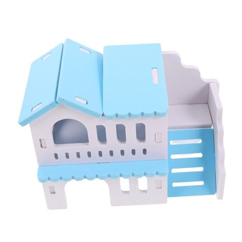 Yardwe Holz Hamster Versteck mit Doppelstock Design Gemütliches Leicht zu Reinigendes Haustierhaus für Hamster Meerschweinchen und Kleine Tiere Vielseitiges Nest für Kleintierhaltung von Yardwe
