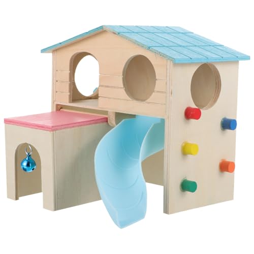 Yardwe Holz Hamsterhaus mit Bunter Rutsche und Leiter Natürliches Kauspielzeug für Kleintiere Haustier Spielhaus und Versteck mit Spielplatz Gesundes Aktivitätsspielzeug für Hamster und Yardwe Holz Hamsterhaus mit Bunter Rutsche und Leiter Natürliches Kauspielzeug für Kleintiere Haustier Spielhaus und Versteck mit Spielplatz Gesundes Aktivitätsspielzeug für Hamster und von Yardwe
