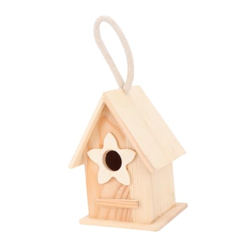 Yardwe Holz Vogelhaus zum Aufhängen DIY Bemalbares Nistkasten aus Natürlichem Kiefernholz Wetterfestes Garten deko Vogelhäuschen für Balkon und Außenbereich Kreative Bastelidee von Yardwe