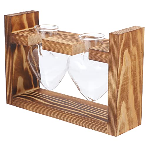 Yardwe Holzrahmen Für Hydroponischen Behälter Künstlich Kernstück Vase Halter Rattan Vermehrung Tische Bahnhof Pflanzterrarien Für Wohnzimmer Anhänger Drinnen Deckel Stand Wand Glas von Yardwe