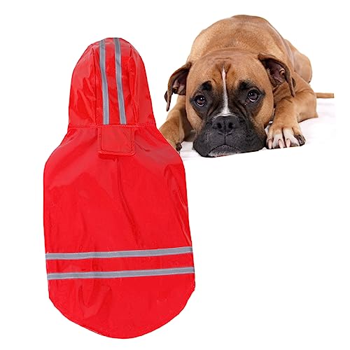 Yardwe Hund Regen Slicker Wimperntusche Regenmantel Für Hunde Hunde-Regen-Hoodie Kleidung Rot Haustier von Yardwe