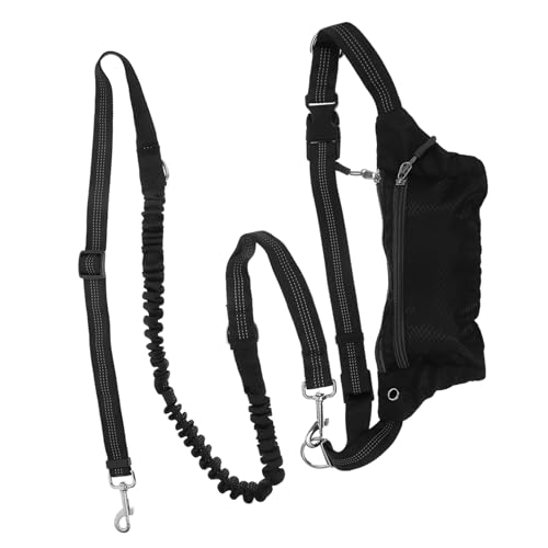 Yardwe Hundeleine mit Taillentasche Flexibles Bungee Design für Joggen Training und Praktischer Hüfttasche für Kotbeutel und Persönliche Gegenstände von Yardwe