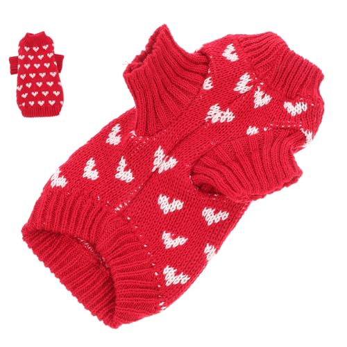 Yardwe Muskelshirt Hundepullover Pullover Mit Hundeherz Katzenpullover-Outfits Rollkragenkleidung Stricken Welpen-Outfits Strickpullover Für Hunde Deko Rot Acryl Winter Hund Katze Yardwe Muskelshirt Hundepullover Pullover Mit Hundeherz Katzenpullover-Outfits Rollkragenkleidung Stricken Welpen-Outfits Strickpullover Für Hunde Deko Rot Acryl Winter Hund Katze von Yardwe