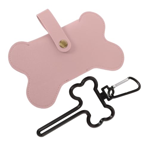 Yardwe Hundetasche Kotbeutel Handhaben Inhaber Hündchen Müll Gehen Kauspielzeug Für Welpen Beim Zahnen Popper Mäntel Clipper Wasserspender Für Hunde Rosa Leder von Yardwe