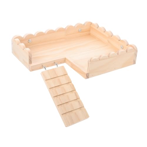 Yardwe Käfig Springen Basis Hamster Innen Kleine Plattform Khaki Holz von Yardwe