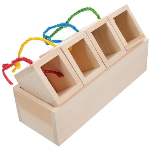 Yardwe Kleintier Futterbox Aus Holz Für Hamster Interaktives Spielzeug Futterentdeckung Und Bewegung Für Kaninchen Und Meerschweinchen Robuste Und Langlebige Konstruktion von Yardwe