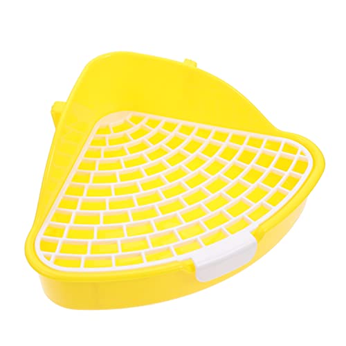 Yardwe Kasten Haustiertoilette Hase Wurf Toiletten-Töpfchen-Trainingssitz kleine Tiertoilette Eckstreu Ecke Gitterkäfig mit Linerboden kleines Tiertöpfchen Plastik Yellow Yardwe Kasten Haustiertoilette Hase Wurf Toiletten-Töpfchen-Trainingssitz kleine Tiertoilette Eckstreu Ecke Gitterkäfig mit Linerboden kleines Tiertöpfchen Plastik Yellow von Yardwe