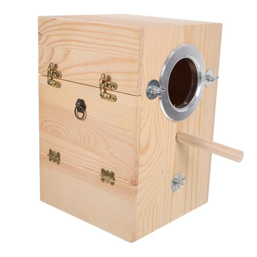 Yardwe Vogelhaus Aus Holz Für Sittiche Nistkasten Mit Abnehmbarem Deckel Wetterfest Und Dekorativ Für Garten Und Balkon Für Wellensittiche Und Papageien Sichere Rückzugsmöglichkeit von Yardwe