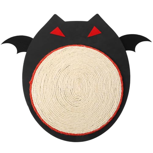 Yardwe Katzenkratzmatte Natürliche Katzenkratzbrett Horizontale Katzenkratzer Halloween Fledermausform Katzenkratzpad für Indoor Katzen von Yardwe