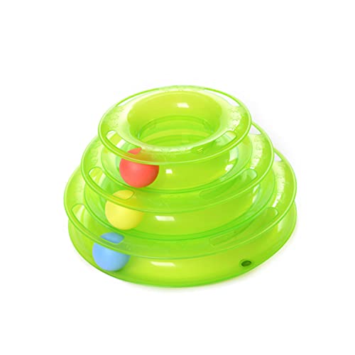 Yardwe Katzenspielzeug Intelligenzspielzeug für Katzen DREI Schichten Crazy Play Ball Tablett Langlebig Interaktiv für Einzel und Mehrkatzenhaushalte von Yardwe
