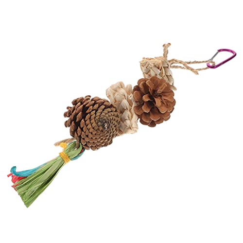 Yardwe Natürliches Tannenzapfen-vogelspielzeug-Set Für Wellensittiche Papageien Große Vögel Sicheres Kauspielzeug Für Die Nahrungssuche von Yardwe