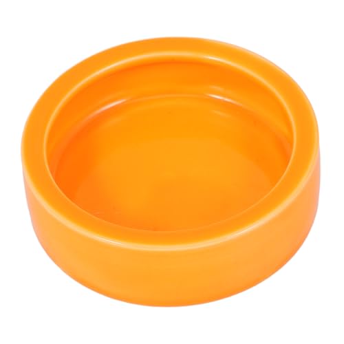 Yardwe Keramik Essen runde Geschirr slico aquarien alutisch Reptilienfutter Haustiernapf hundewassernapf für kiste schleichtiere Futterbecken für Garnelen Futternapf für Garnelen Orange von Yardwe